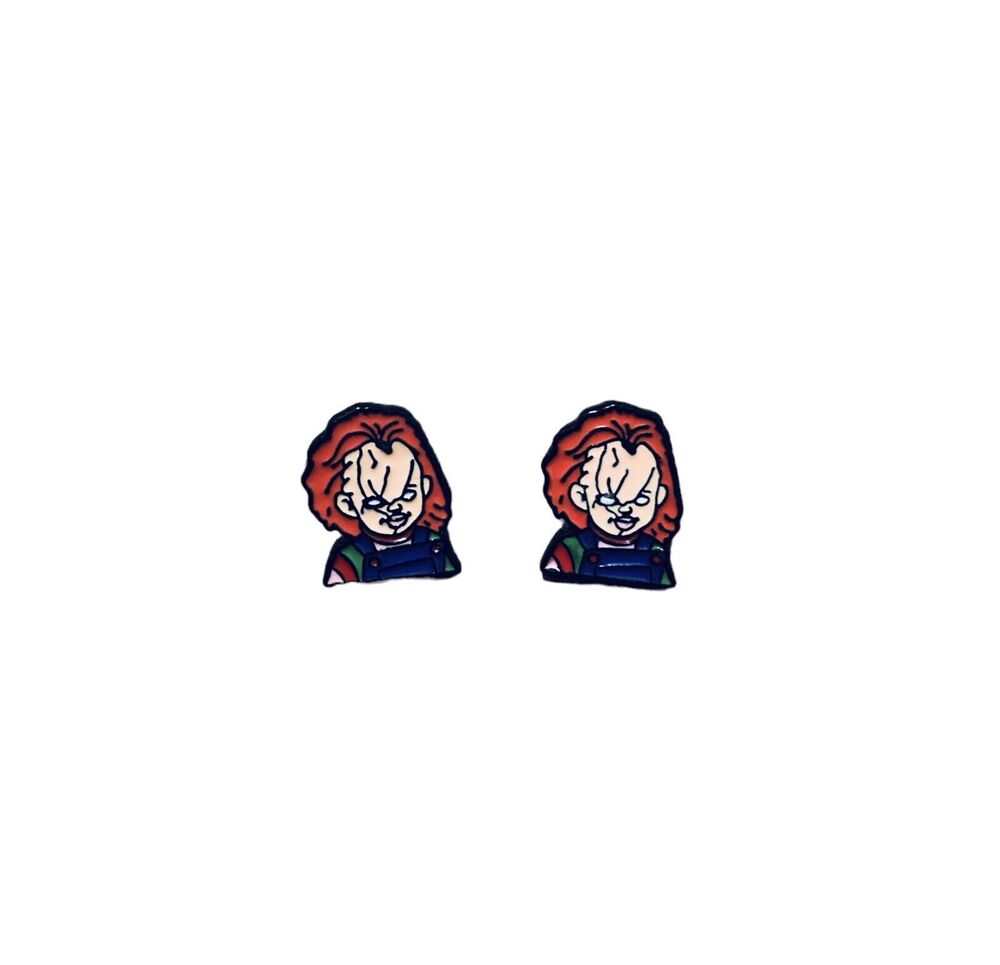 Child's Play Chucky 90's Horror Movie Enamel Alloy Stud Earrings